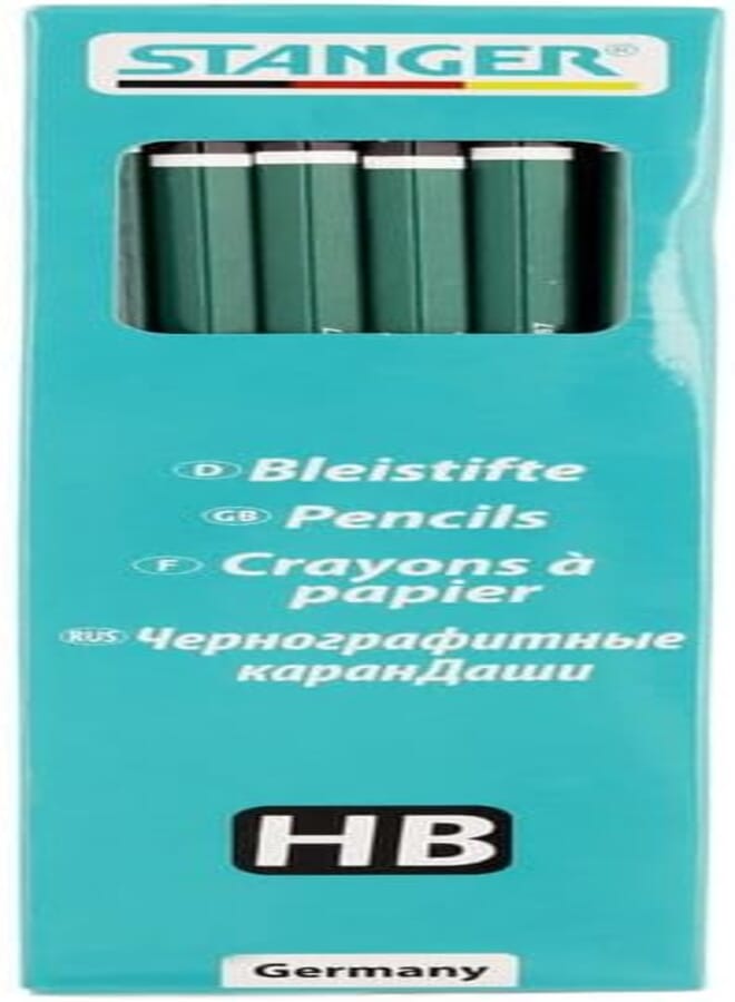 Stanger 12 Piece HB Wooden Pencil Set, Green Camera9-375